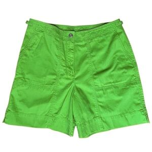 Lauren RALPH LAUREN‎ Green Cotton Shorts sz 10 Pockets Preppy Resortwear Vintage